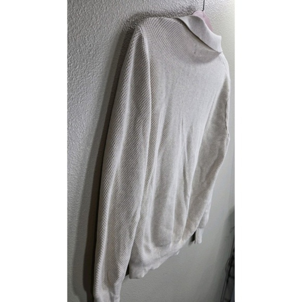 J.Crew 100% Cotton Waffle‎ Knit Collared Sweater Cream Size Small - Picture 6 of 6